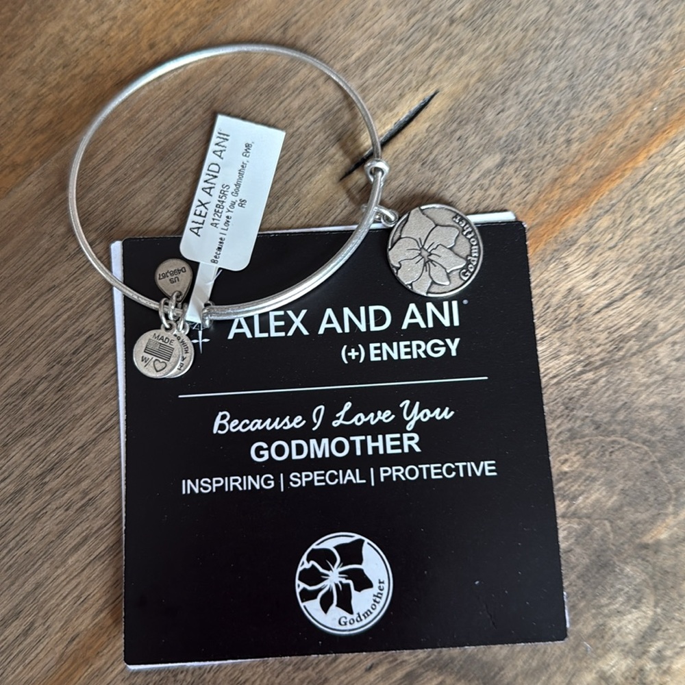 Alex and Ani Silver Godmother Charm Bracelet